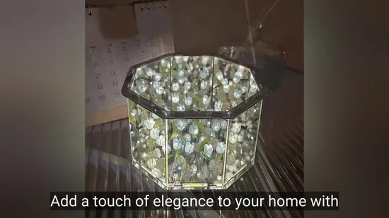DIY Flower Mirror Night Light Decoración del hogar Lámpara 1