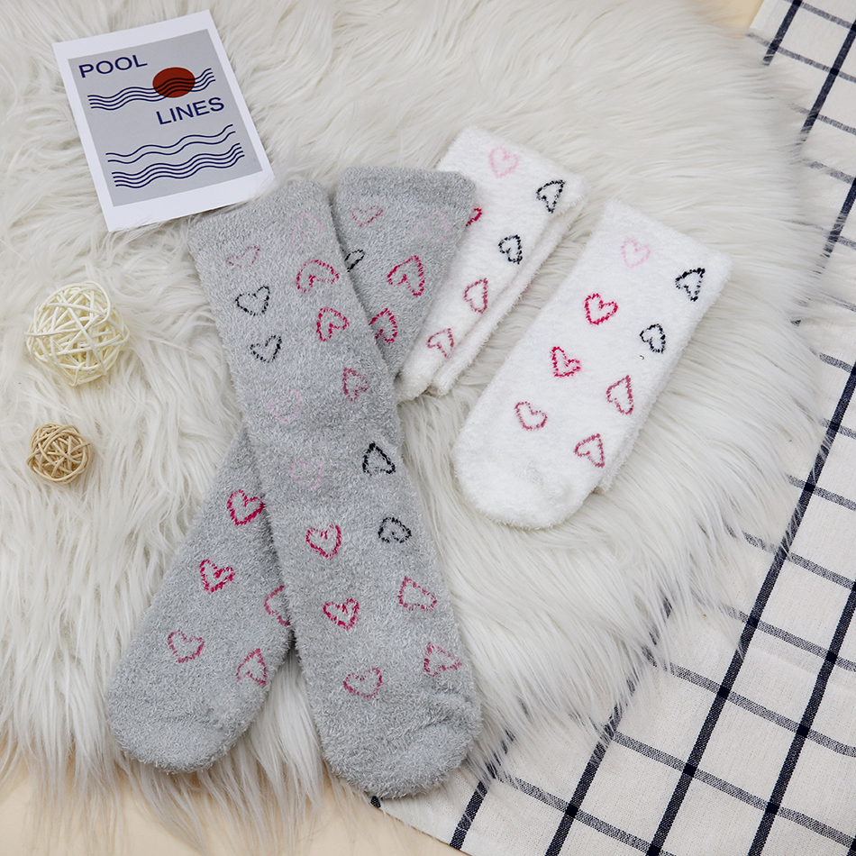 Heart Feather Garn Socken