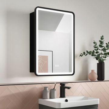 New Arrival Matte Black Mirror Cabinet