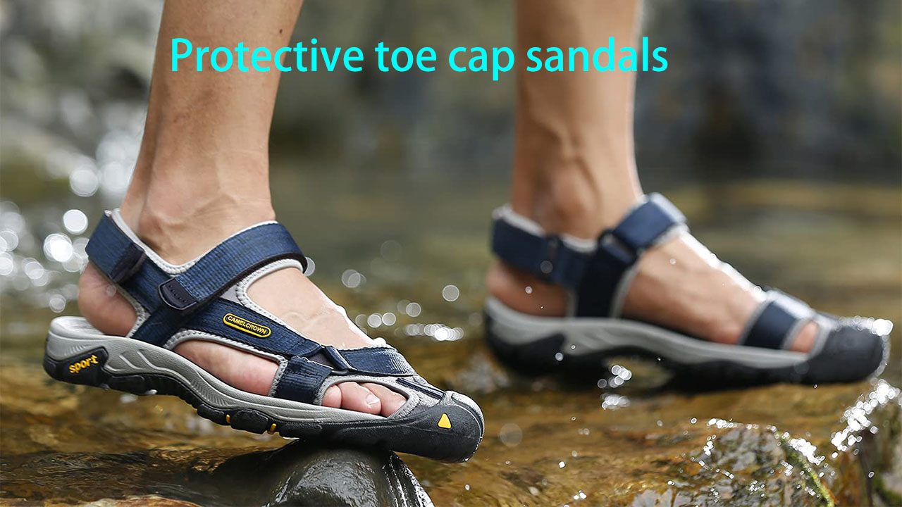 Sandalias de senderismo de camello Sport Sport Rubber Sole impermeable Anti-colision Toe Tap 8 Xolor Sandalias para hombres para Summer Outdoor Beach1