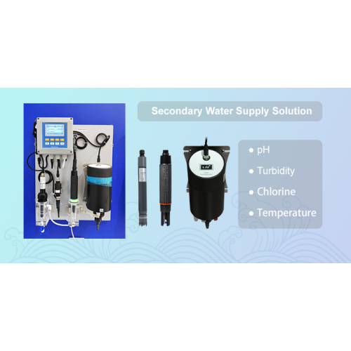 How to measure the pH turbidity chlorine value for secondary water supply?