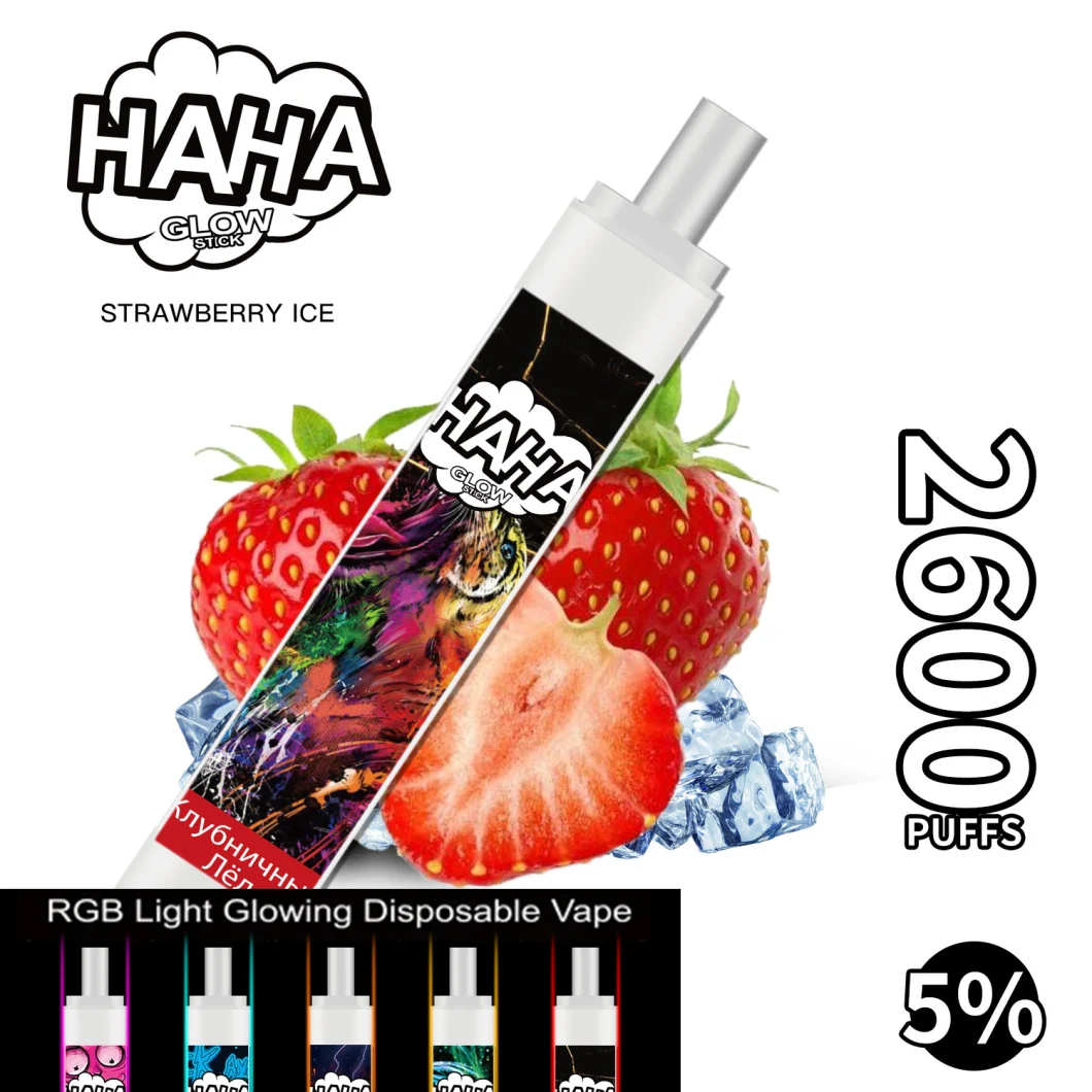 Caneta Vape Descartável 2600 Puffs com Luz Brilhante Caneta Vaporizadora Descartável