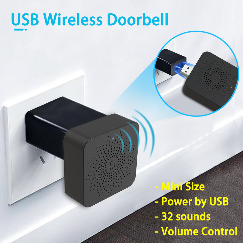 UB02 black USB wireless door bell