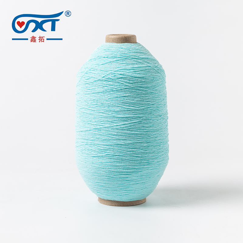 Baby Blue Polyester Rubber Covered Yarn Natural Rubber Thread Yarn for Socks