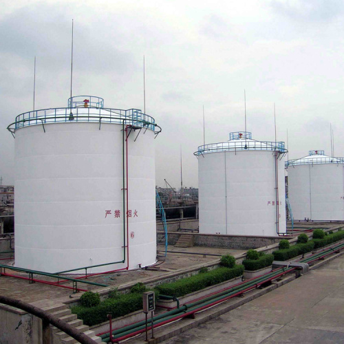 Vertical storage tank and condenser