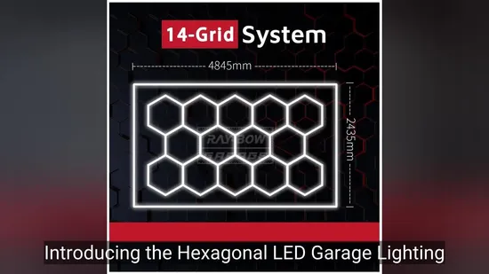 Sistema de cuadrícula de iluminación de garaje LED hexagonal para iluminación superior1