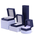 Hanhong Großhandel Schmuck Verpackung Organizer Velvet Schmuck Verpackungsschachtel Luxury Blue Leder Ring Halskette Schmuckschachtel1