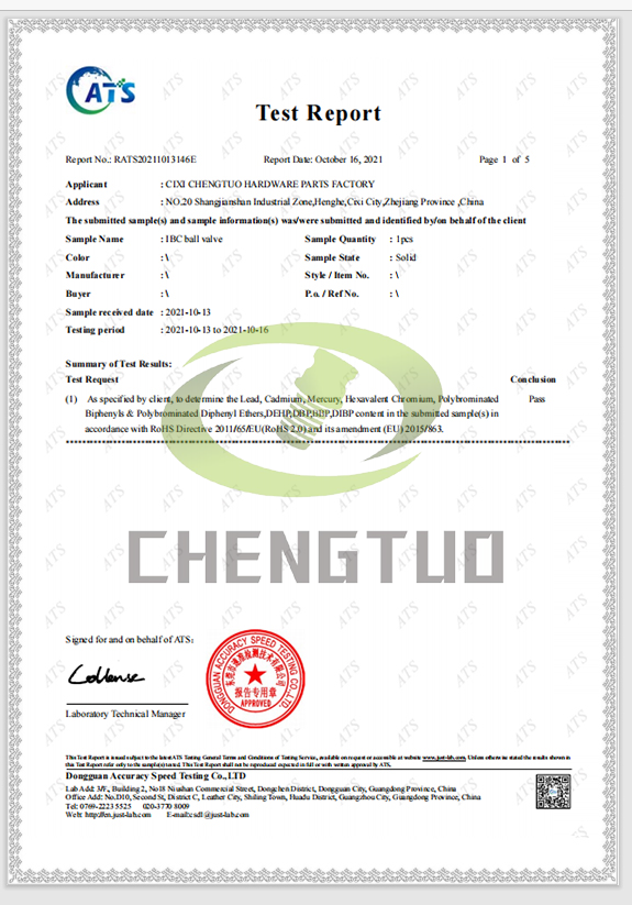 ibc valve certification