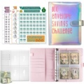 Custom Leather Portable PU Wallet Agenda Cover, Cash Budget Binder, Planner & Savings Book - A6 Size1