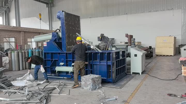 Máquina de balas de chatarra de metal de aluminio