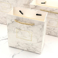Wholesale Luxury Marble Printing Personalized Paper Bag With Ribbon Handle1