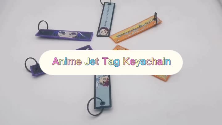 Etiqueta de chorro de anime keyachain