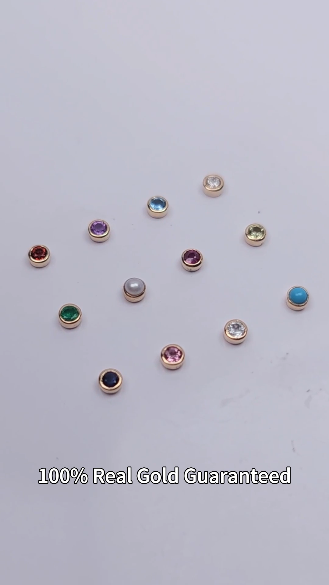 OEM ODM Dental Jewelry Teeth Gems Etching Real Solid 14K 18K Gold 12 Birthstone Tooth Gems1