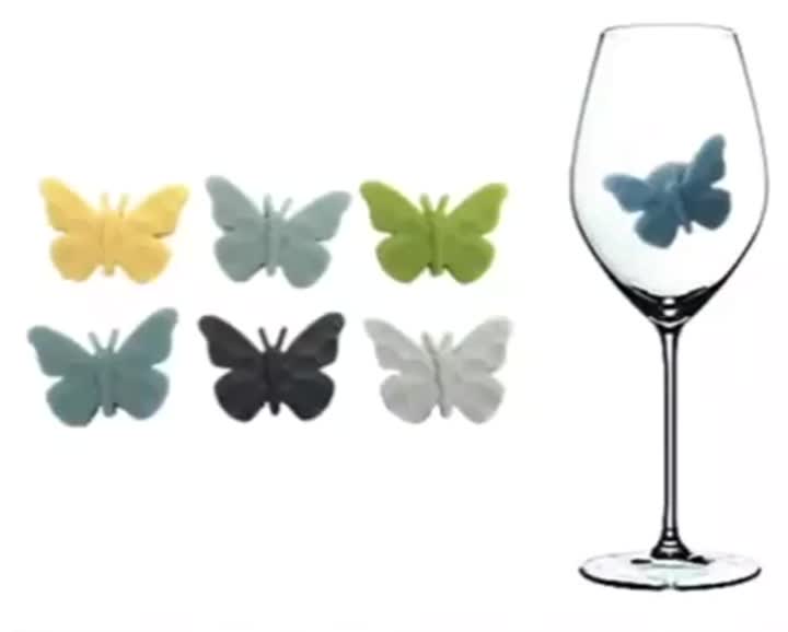 Marqueurs de verre cadeau en silicone promotionnel de Noël Accessoires de vin Charmes de vin pour les verres de fête de bar Marqueurs de boisson