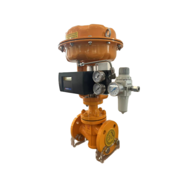 Pneumatic fluorine lined control valve