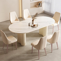 Light Luxury Slate Dining Table Island Small Apartment Diseñador Mesa de comedor Villa Home Table de comedor de mármol de pizarra de alta gama11