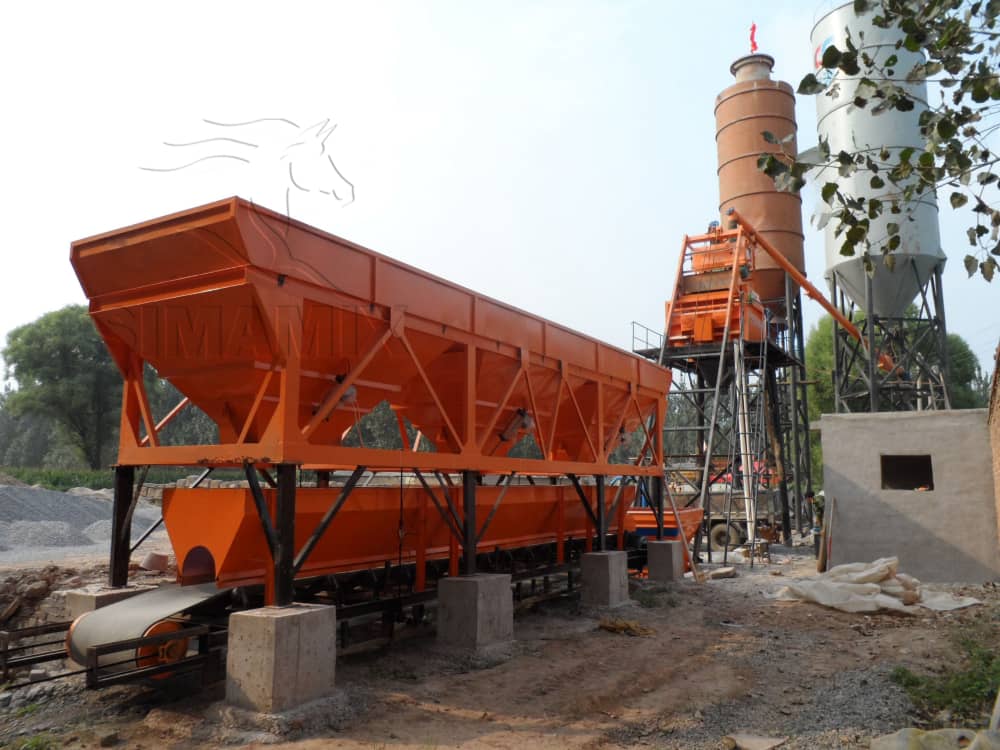 Carregamento e entrega de planta de mistura de concreto