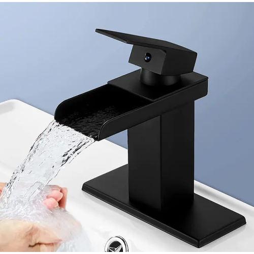 Matte Black Waterfall Bathroom Faucet: 