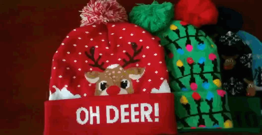 Cappello da berretto a led natalizio personalizzato Gorros Ace-Christmas Cappelli per bambini Decorazione natalizia unisex stampata1