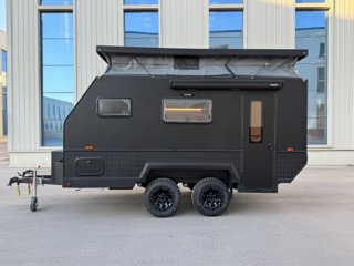 T12 pop up caravan camper trailer display