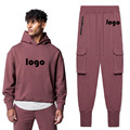 Casual Workwear Cotton Sweatsuit Set with Custom Logo Jogger Hoodie and Sweatpants1