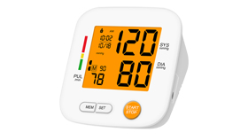 orange backlight blood pressure monitor 