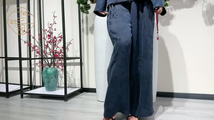 pantalones de seda negra damas