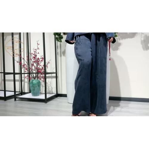 pantalones de seda negra damas