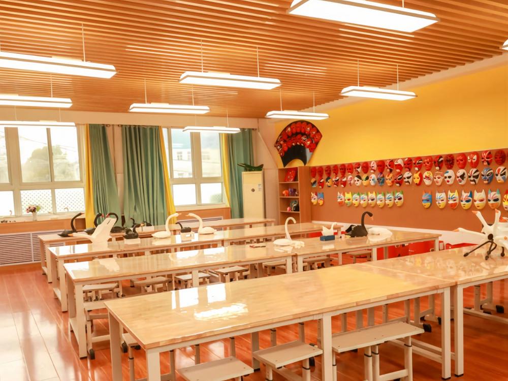 Art Classroom with Traditional Masks