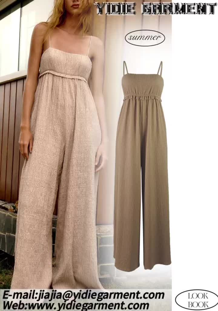 Geplooide halter jumpsuit