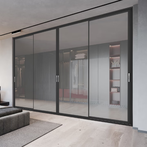 Porte scorrevoli d'aluminiu à rottura termica di altu rendiment