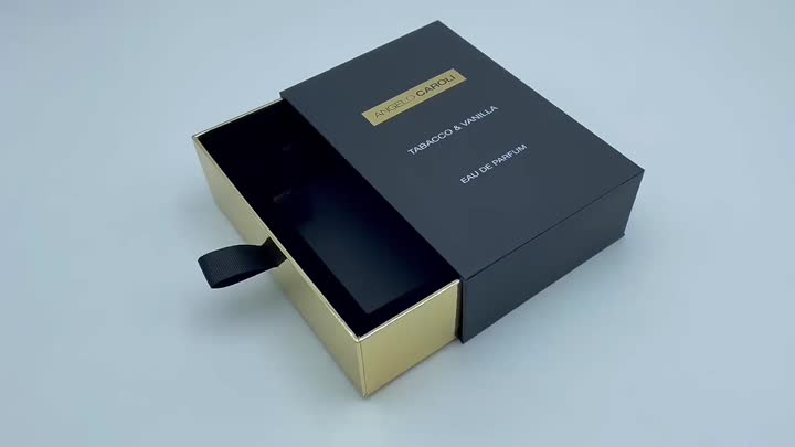 Caixa de perfume de papel preto principal personalizado