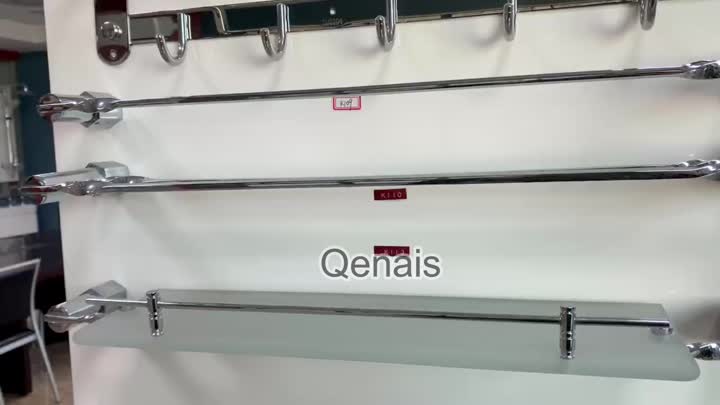 SS304 Towel Rail, Single Glass Shel