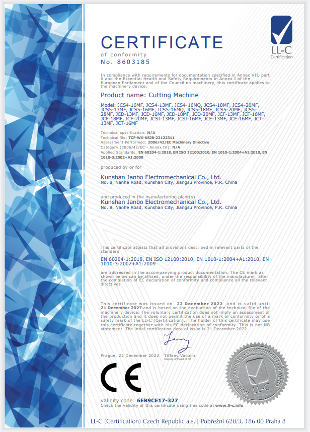 CERTIFICATE OF CONFORMITY