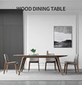 Meja Makan Slate Kayu Solid Mewah Modern Modern Minimalis Ash Wood Dining Table Rectangular Bright Slate Dining Table Set1