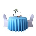 Luxury Round White Tablecloth for Hotel Conference and Wedding - Polyester 132cm1