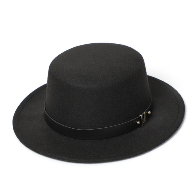 Hat Womens Hat Black Wool Men Fedora Hat Fedora Cappello classico Bowler vintage Ladies Black Felt Hat 100% Wool Spring Autumn Inverno Ace1