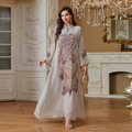 پولک های لوکس دبی عبای برای زنان رمضان عربی مسلمان لباس سنتی متواضع حزب اسلامی Jalabiya ترکیه Kaftan Robe1