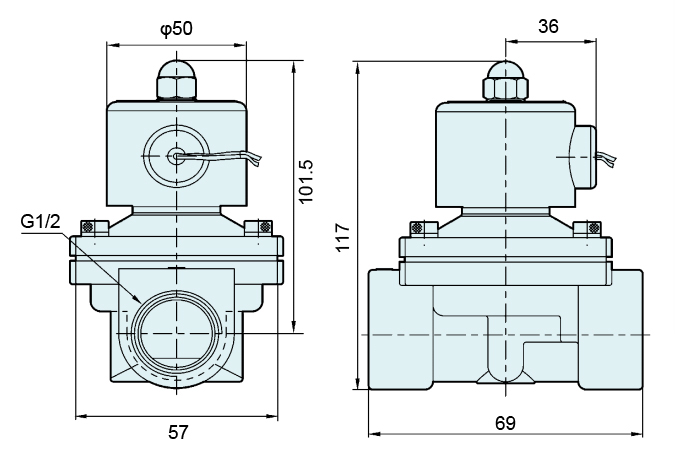 2W160-15 2/2 Way Unid Type Solenoid Valve