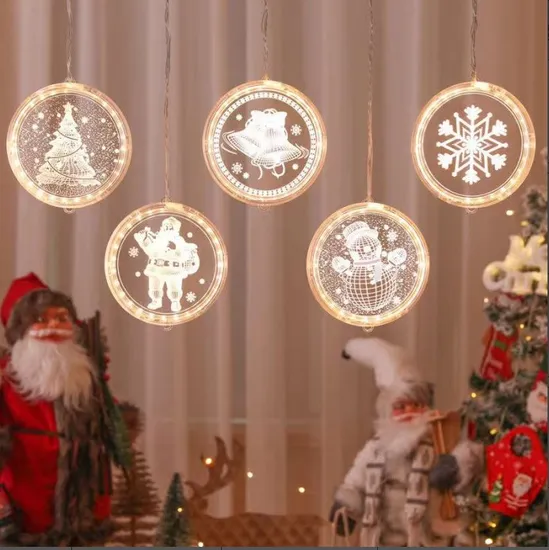Cortina de luz navideña segura de vehículos con elegante diseño de copo de nieve1