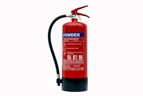 How to use a portable dry powder fire extinguisher