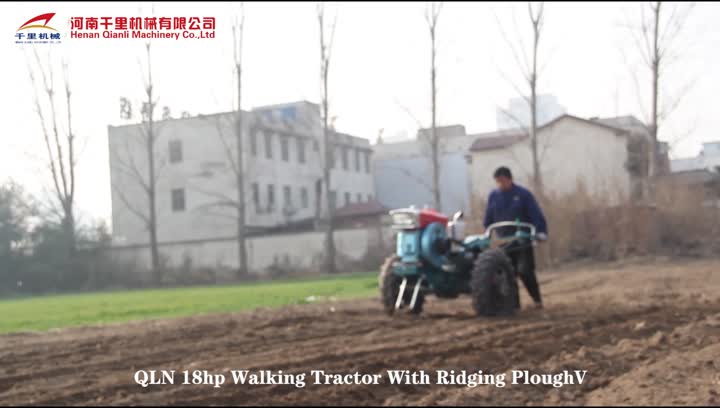 walking tractor with ridger plough