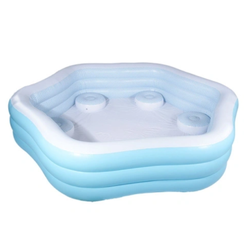 A good place to swim in summer, Three layers of hexagons inflatable swimming pool is on sale