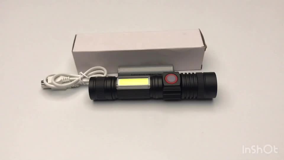 2022 New handy sturdy XM-L T6+COB 2 in 1 tactical zoom glare led flashlight TYPE-C rechargeable long range magnetic led torch1