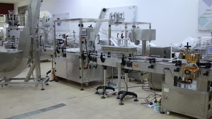 Seasoning powder filling and capping labeling production line