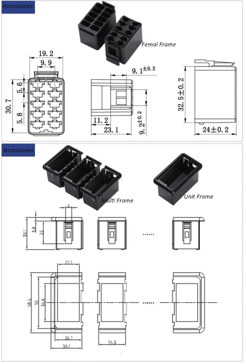 Przełącznik Rocker Vehicle Pushbutton Switch Auto Switch DC Rocker Switch