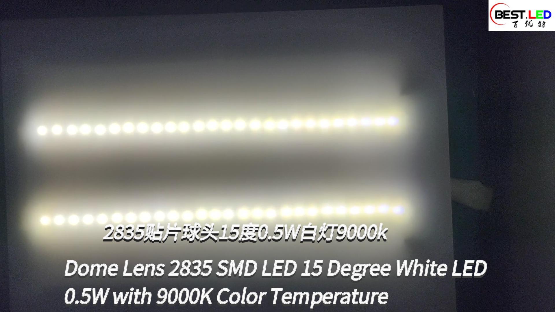 Dome Lens 2835 SMD SMD SMD သည်အဖြူရောင် LED ကို ဦး ဆောင်ခဲ့သည်