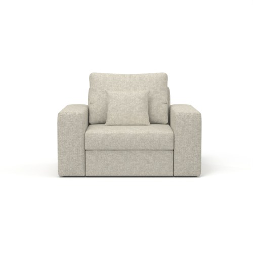 Sofás individuales de tela en tonos claros, variedades de sillones con almohadas incluidas, minimalistas y elegantes