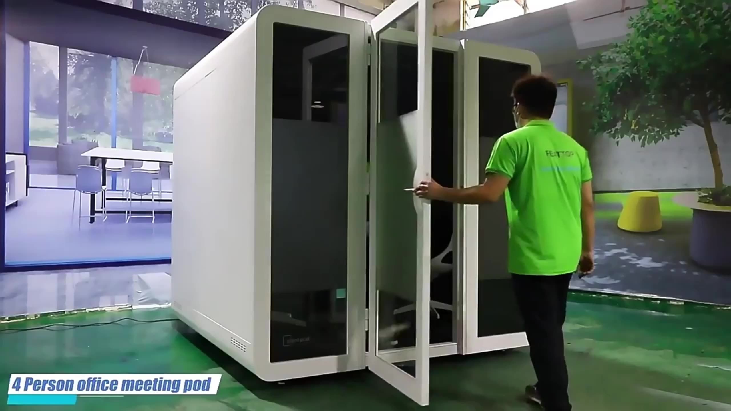 High Quality Outdoor Indoor Soundproofing Double Office Booth Quite Meeting Room1