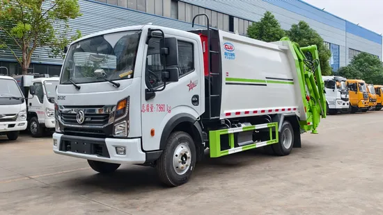 Ketibaan Baru 7cbm Dongfeng 4X2 Trak Pemadat Sampah untuk Pengumpulan Sisa Perbandaran1
